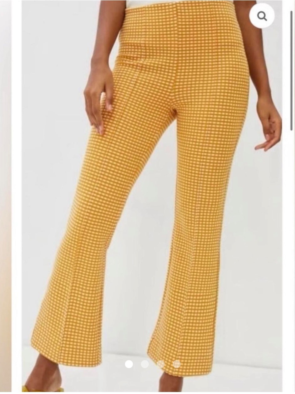 Maeve Mustard Gingham Flared Pants